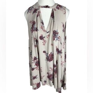 Free People Cream Floral Sleeveless Dress with Pockets Size M
